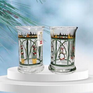 Vintage 1999 2 Holmegaard Christmas Dram Glasses Jette Frolich...